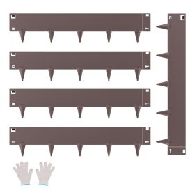 Steel Landscape Edging 5 Packs 39 x 5in Rust-Resistant Edging Border Brown