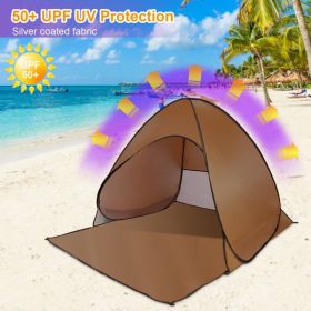 Pop Up Beach Tent Sun Shade Shelter Anti-UV Automatic Waterproof Tent Canopy for 2/3 Man w/ Net Window Storage Bag for Outdoor Beach Camping Fish