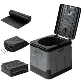 Portable Toilet For Car Camping Boating Hiking Outdoor Travel Potty With Carry Bag Foldable Emergency Toilet With Lid Trash Bags (Option: Toilet)