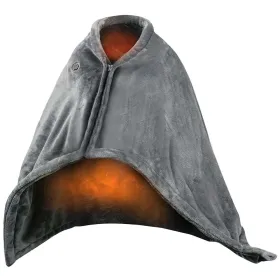 59 Plus 31in USB Heated Blanket Electric Heated Blanket Heated Poncho Shawl Wrap Throw With Zipper Washable For Home Office (Option: Grey)