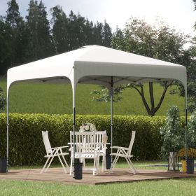 8' X 8' Pop Up Canopy Tent With Wheeled Carry Bag And 4 Sand Bags (Option: White)